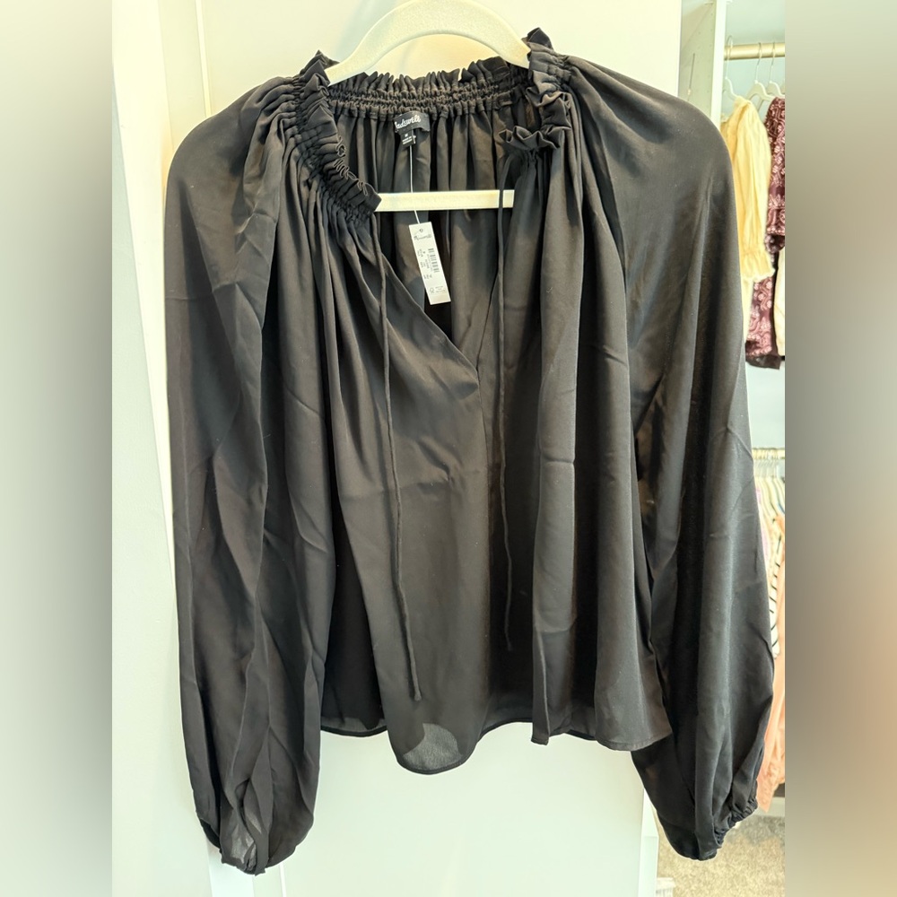 Madewell black blouse